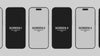 iPhone video mockup on a solid background with black and white placeholder for web and desktop UI presentation, front view