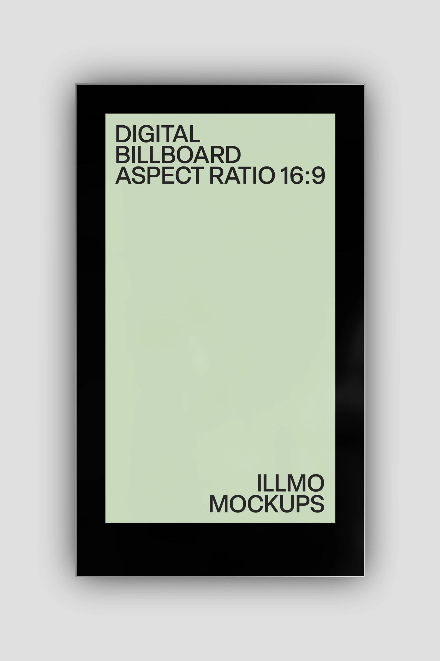 Digital screen billboard mockup for outdoor advertising design