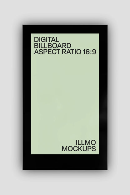 Digital screen billboard mockup for outdoor advertising design